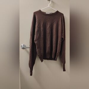 Ottimo Mens Long Sleeve Brown Cashmere Sweater Sz XL